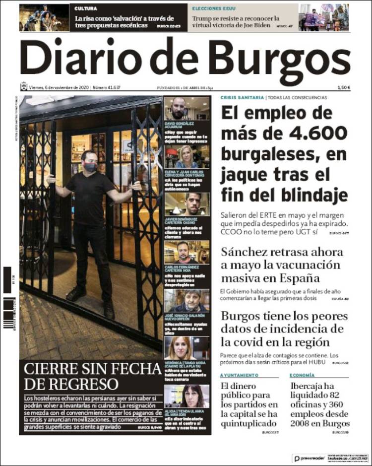 Portada de Diario de Burgos (España)