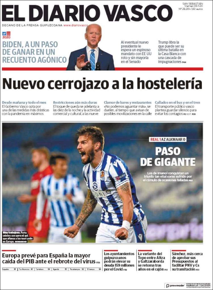 Portada de Diario Vasco (España)