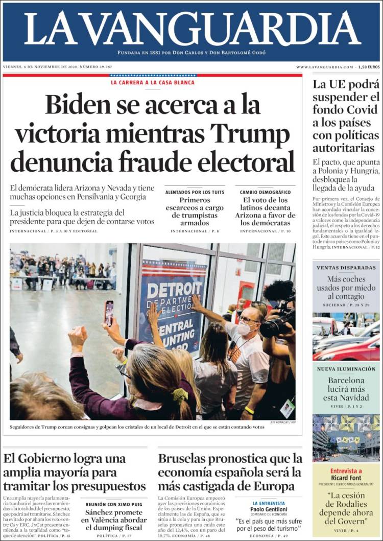 Portada de La Vanguardia (España)