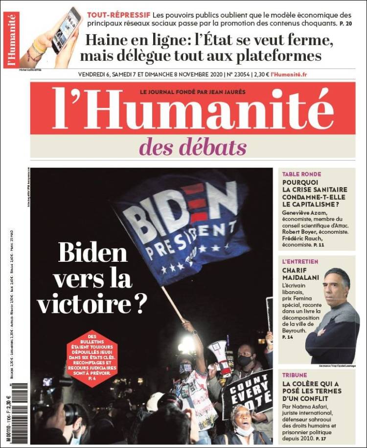 Portada de l'Humanite (Francia)