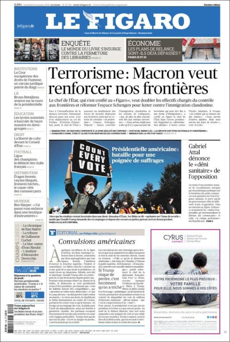 Portada de Le Figaro (Francia)