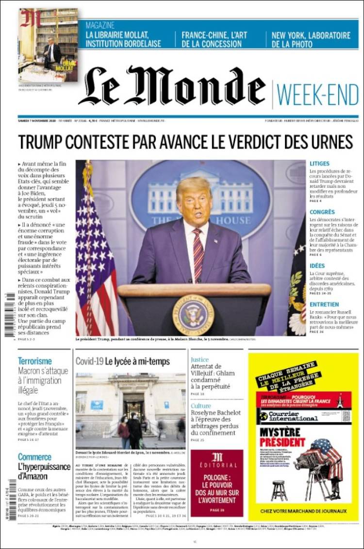 Portada de Le Monde (Francia)