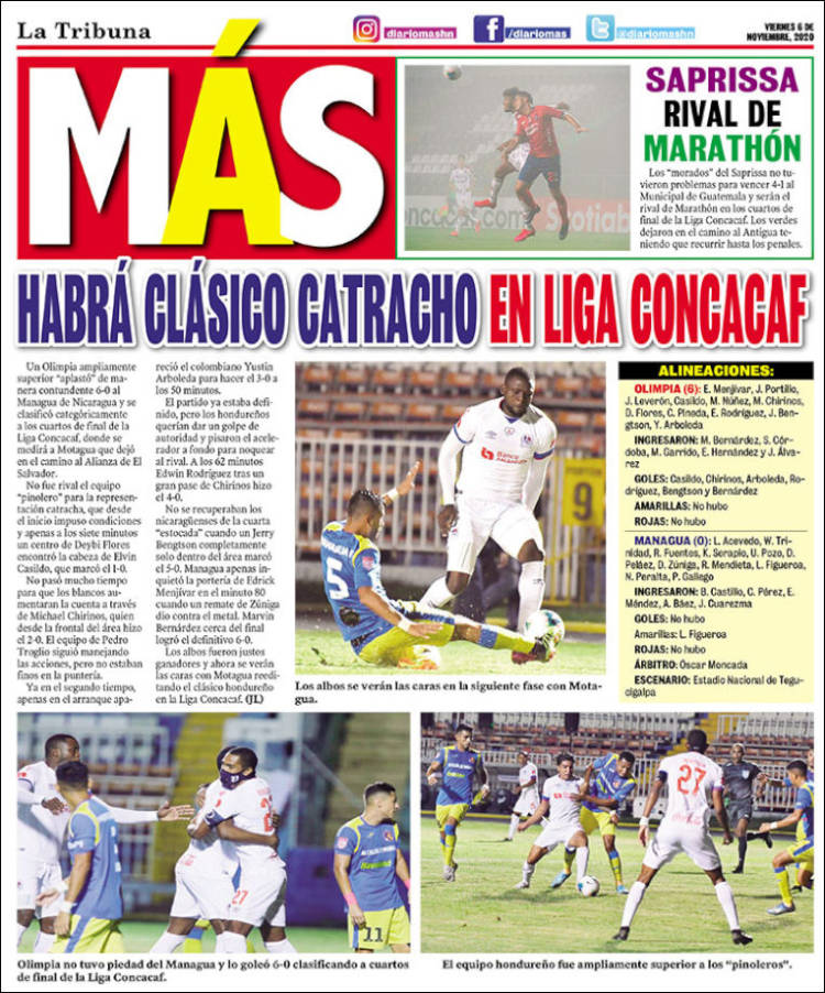 Portada de Diario Más (Honduras)