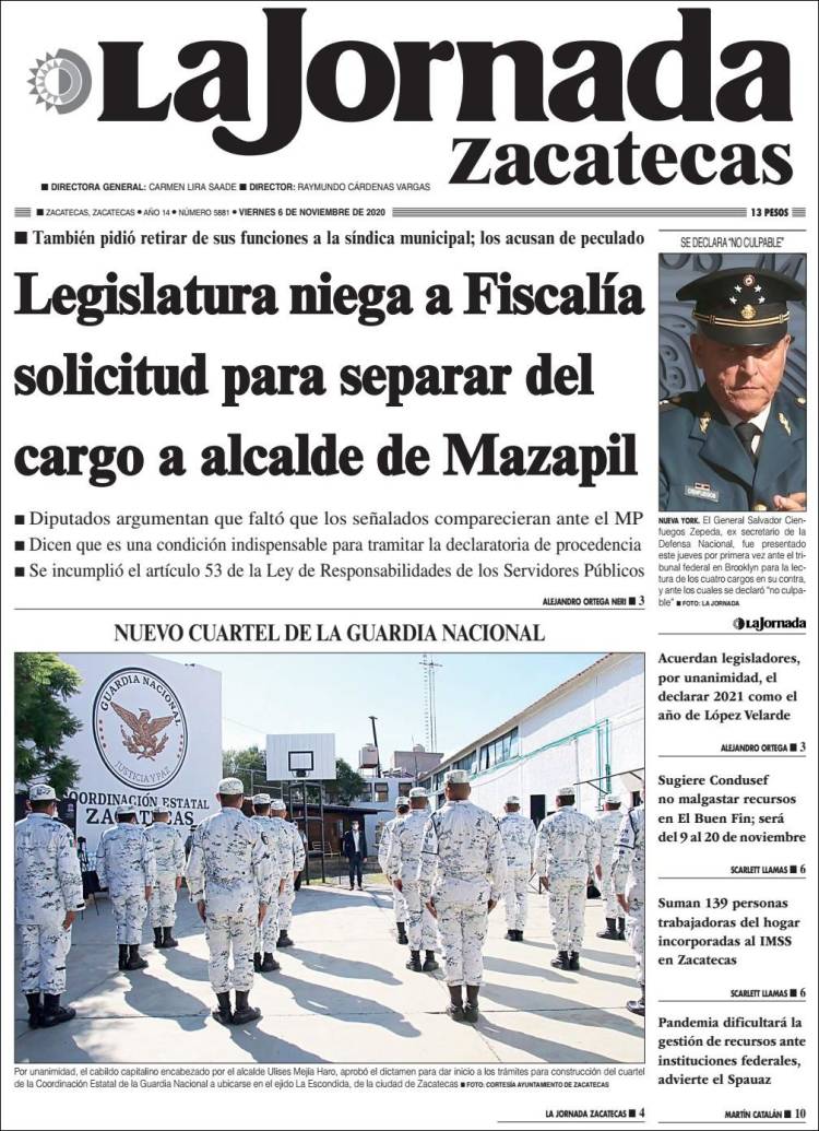 Portada de Jornada de Zacatecas (México)