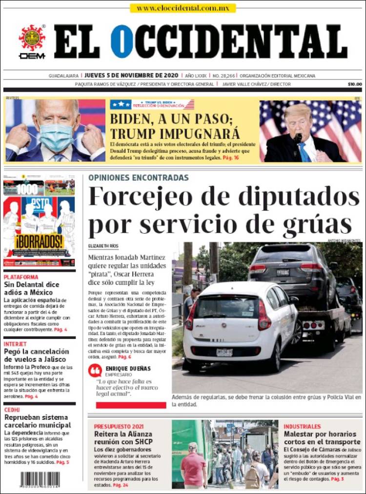 Portada de El Occidental (México)