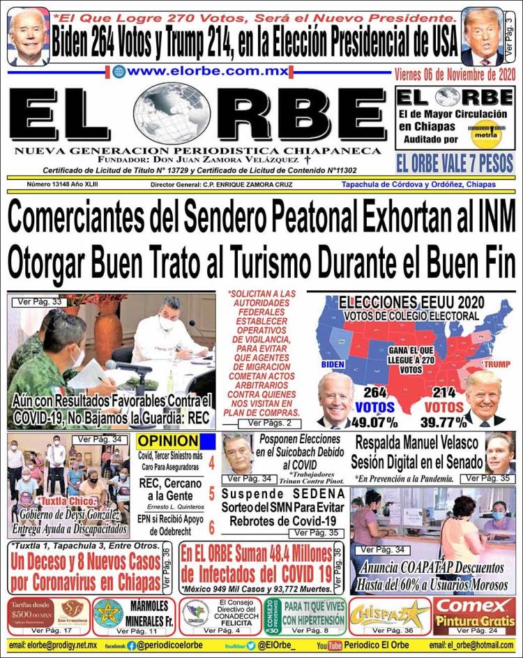 Portada de El Orbe (México)