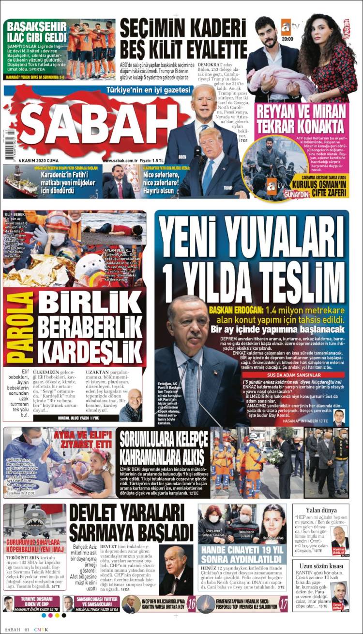 Portada de Sabah (Turqu&iacute;a)