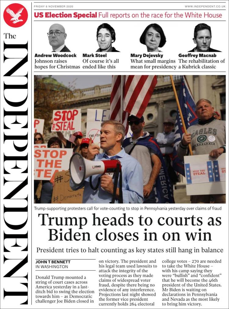 Portada de The Independent (Reino Unido)