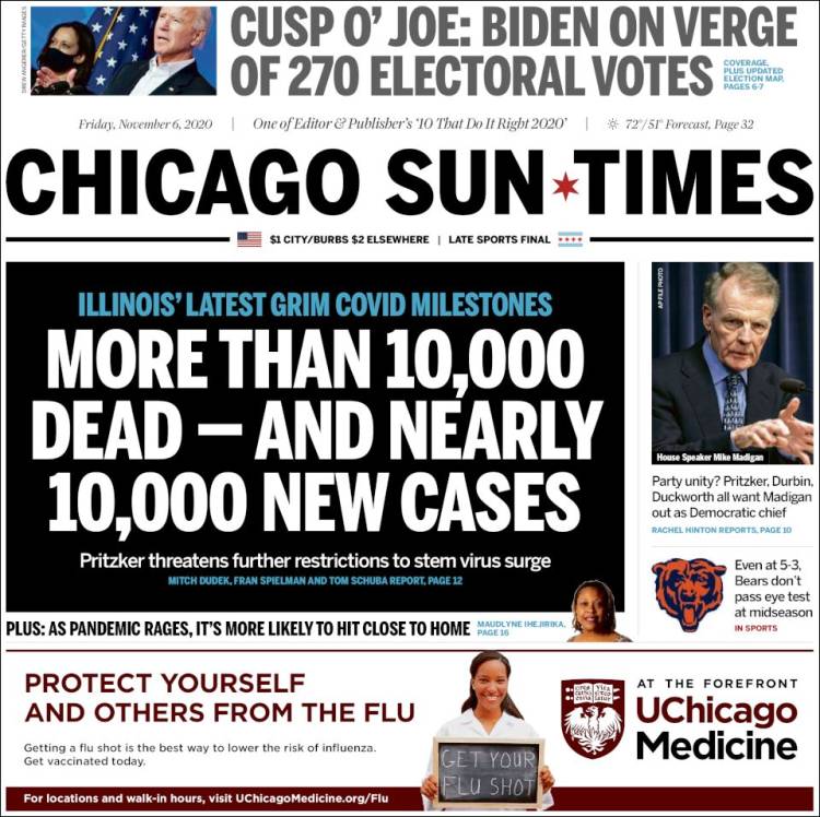 Portada de Chicago Sun-Times (USA)