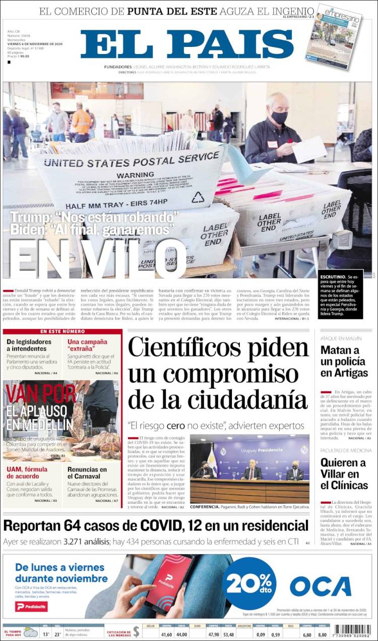 Portada de El País (Uruguay)