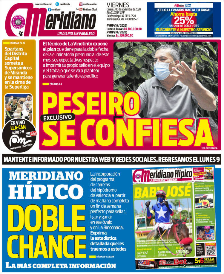 Portada de Meridiano (Venezuela)