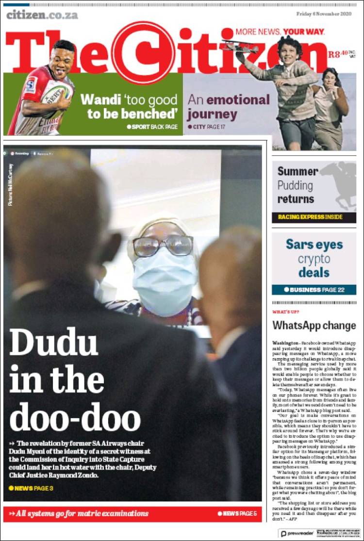 Portada de The Citizen (Sud&aacute;frica)