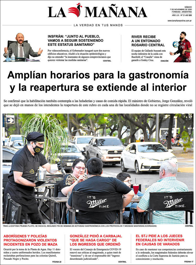 Portada de Diario La Mañana (Argentina)