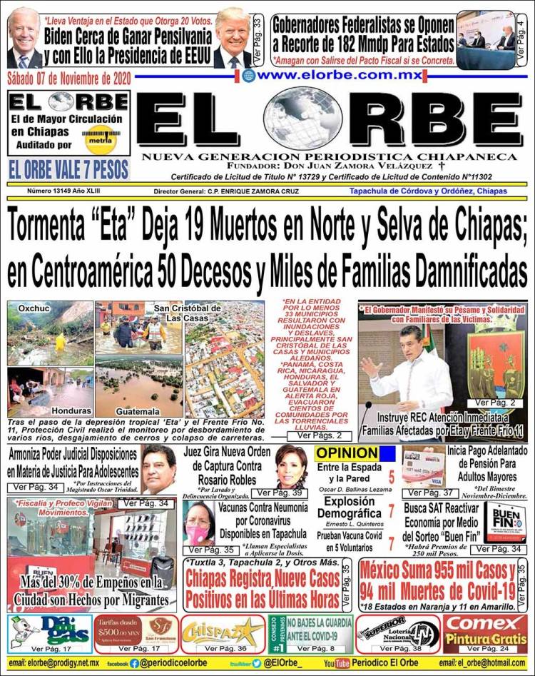 Portada de El Orbe (México)