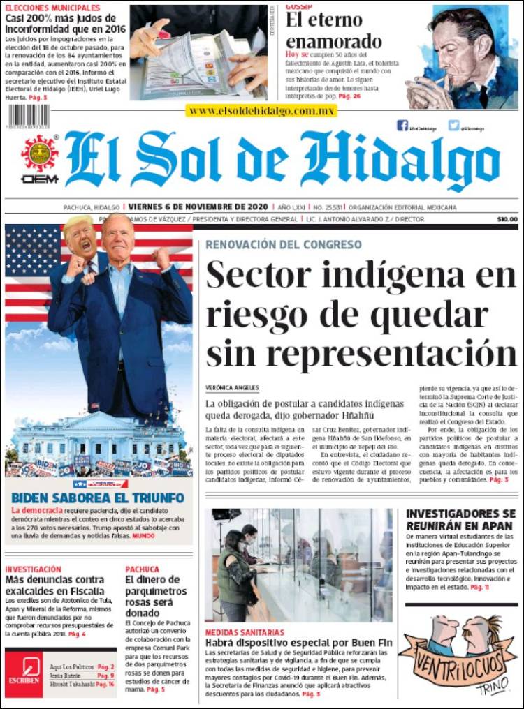 Portada de El Sol de Hidalgo (México)