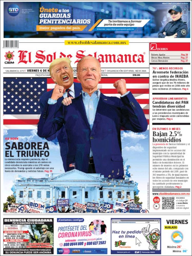 Portada de El Sol de Salamanca (México)