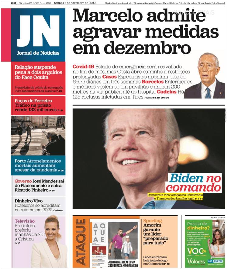 Portada de Jornal de Notícias (Portugal)