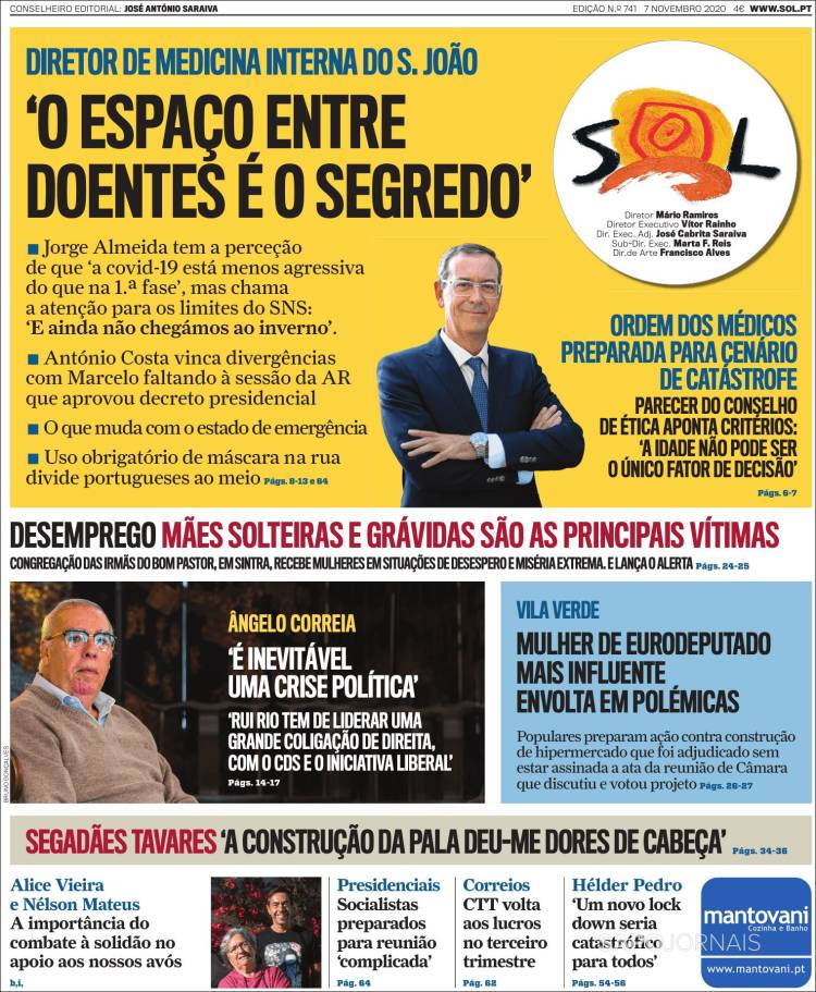 Portada de Jornal Sol (Portugal)