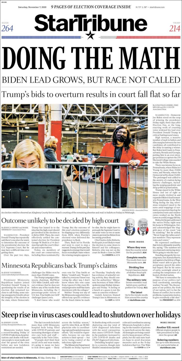 Portada de Star Tribune (USA)