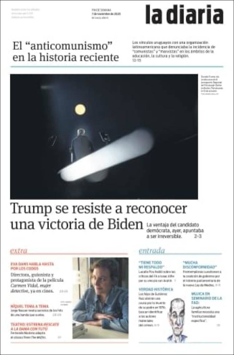 Portada de La Diaria (Uruguay)