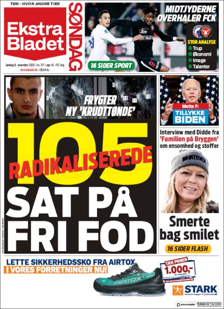 Portada de Ekstra Bladet (Dinamarca)