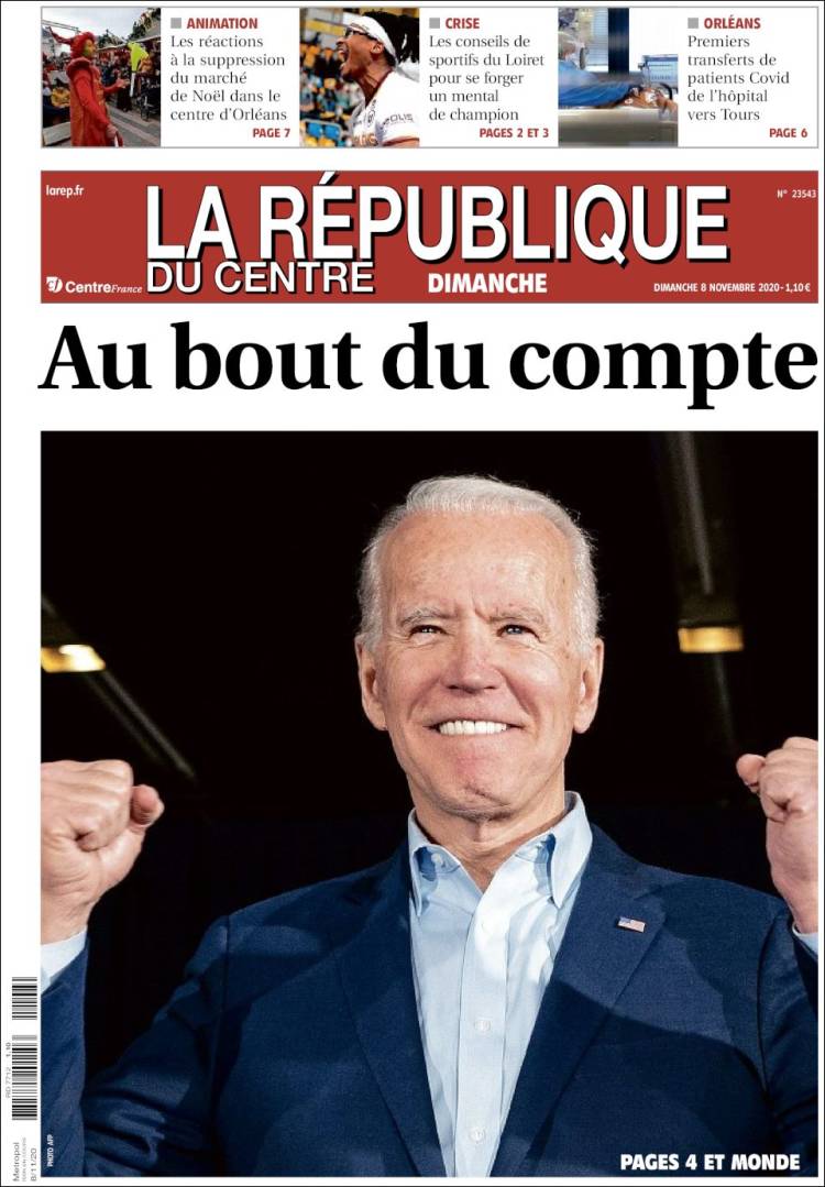 Portada de La République du Centre (Francia)