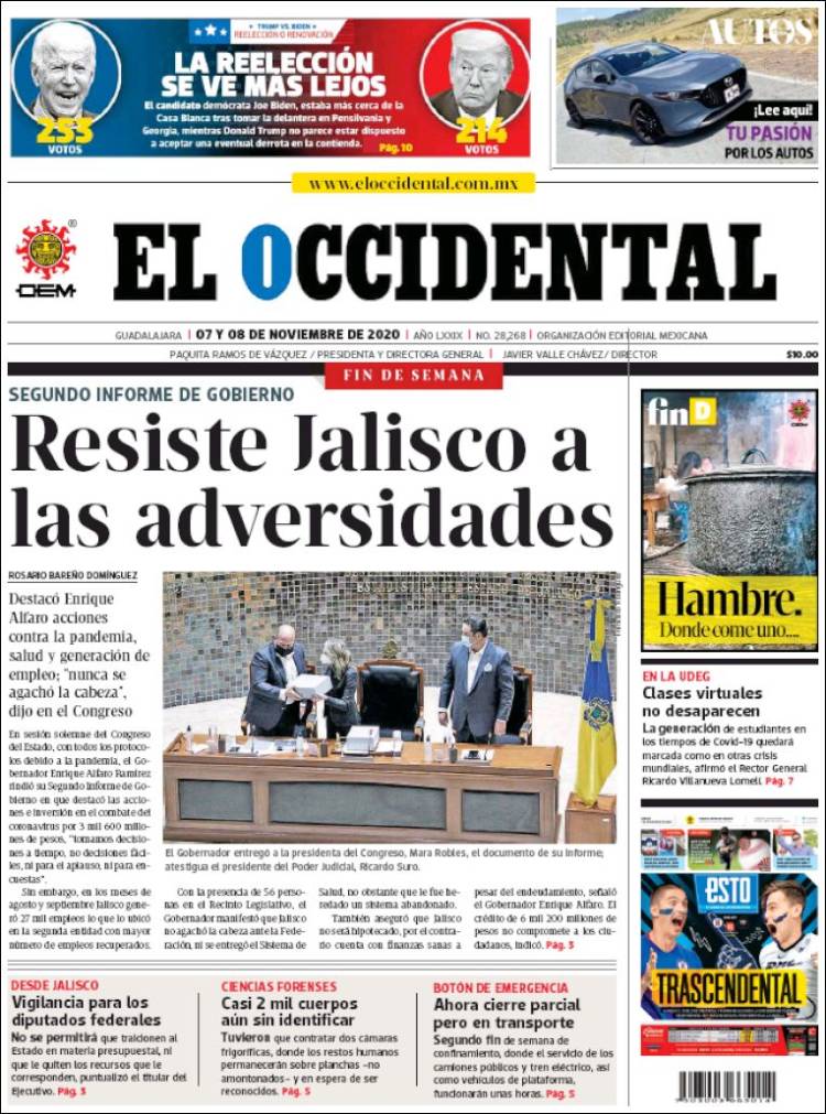 Portada de El Occidental (México)