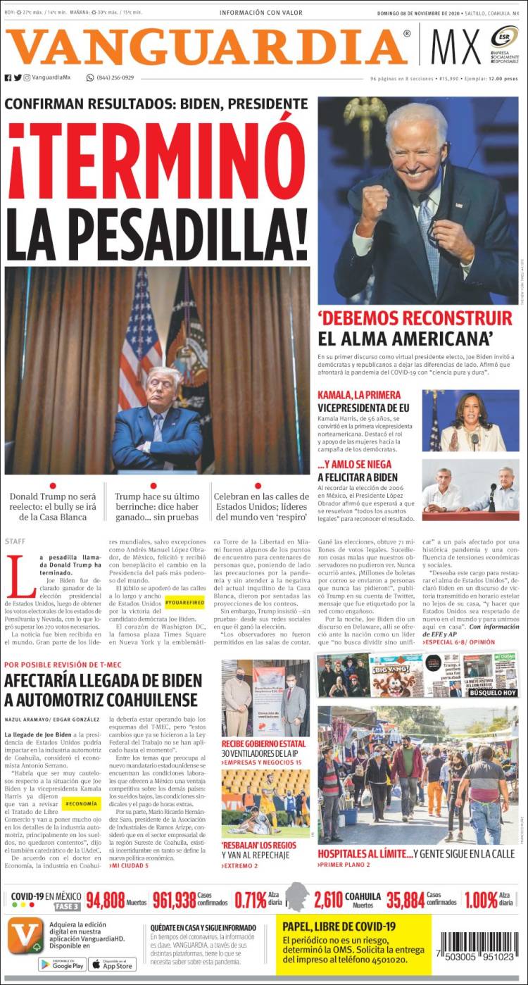 Portada de Vanguardia (México)