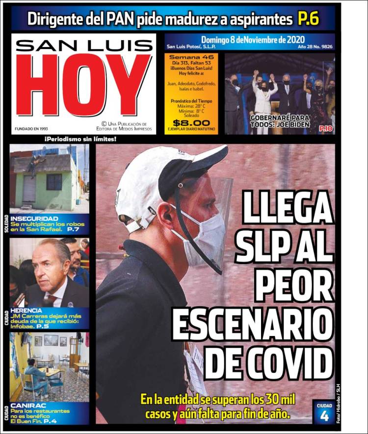 Portada de San Luis Hoy (México)