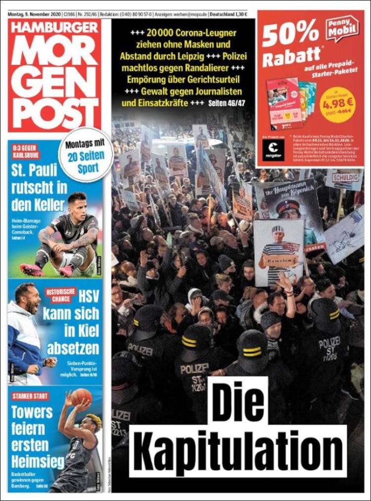 Portada de Hamburger Morgenpost  (Alemania)