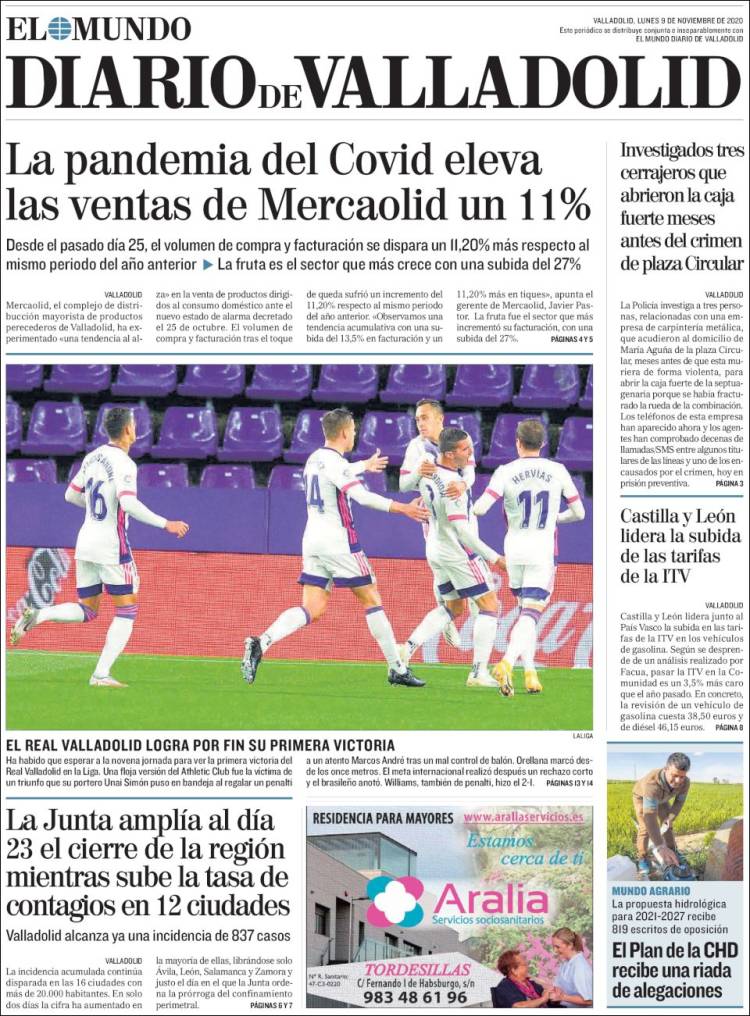 Portada de Diario de Valladolid (Espa&ntilde;a)