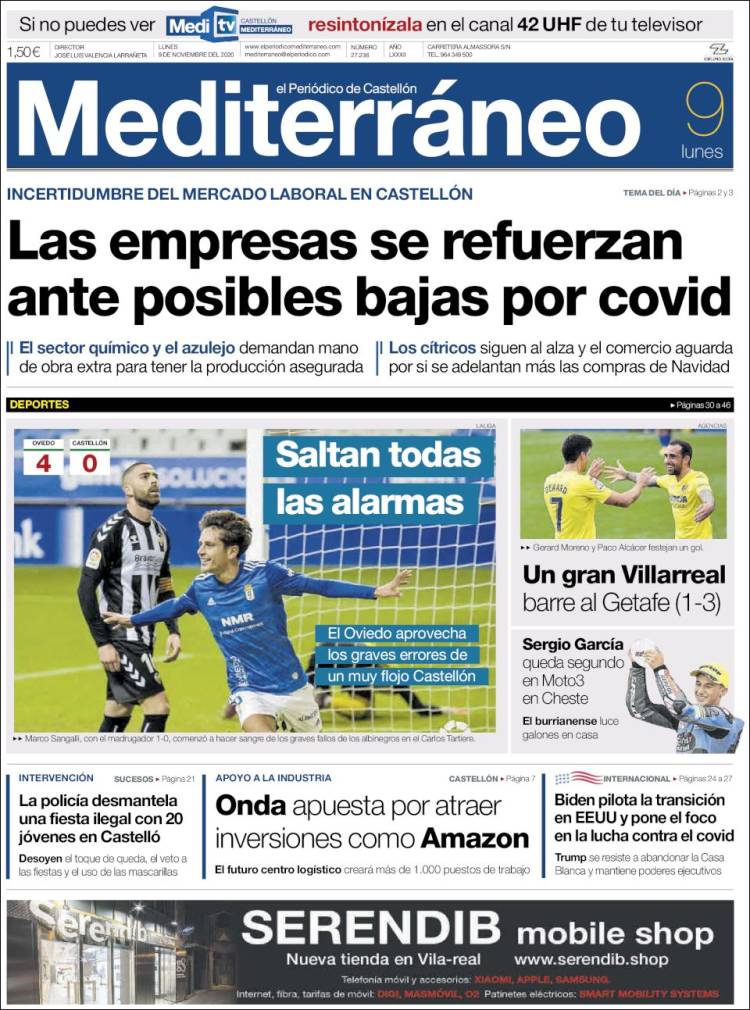 Portada de El Periódico Mediterraneo (Espa&ntilde;a)