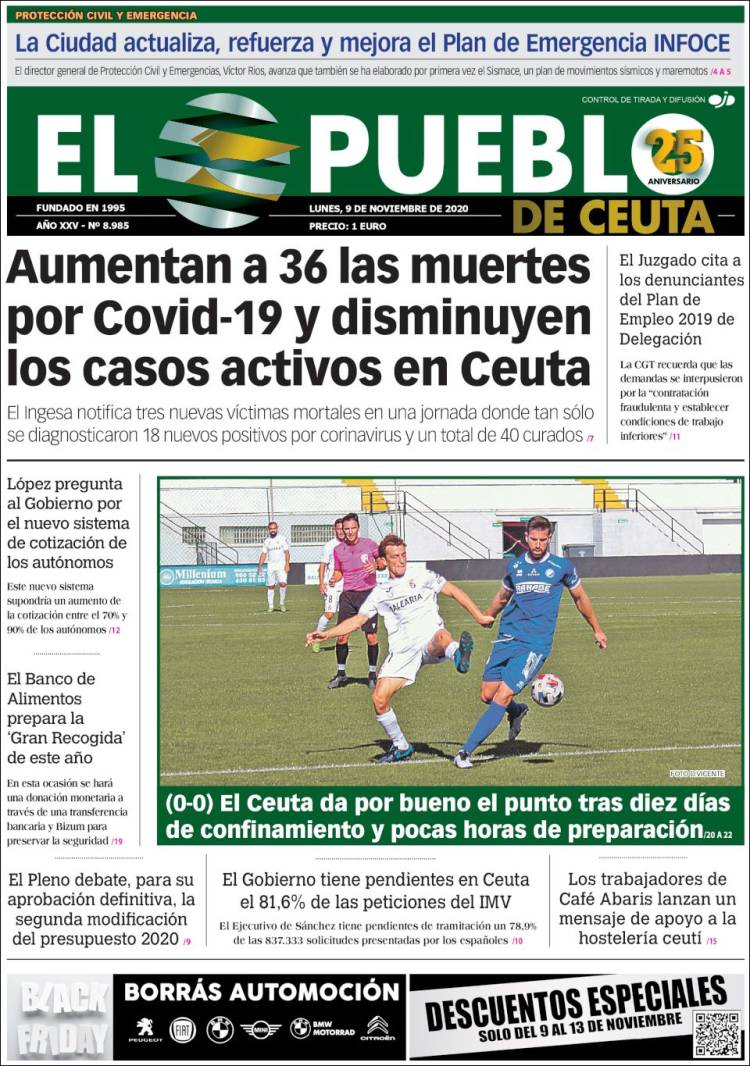 Portada de El Pueblo de Ceuta (Espa&ntilde;a)