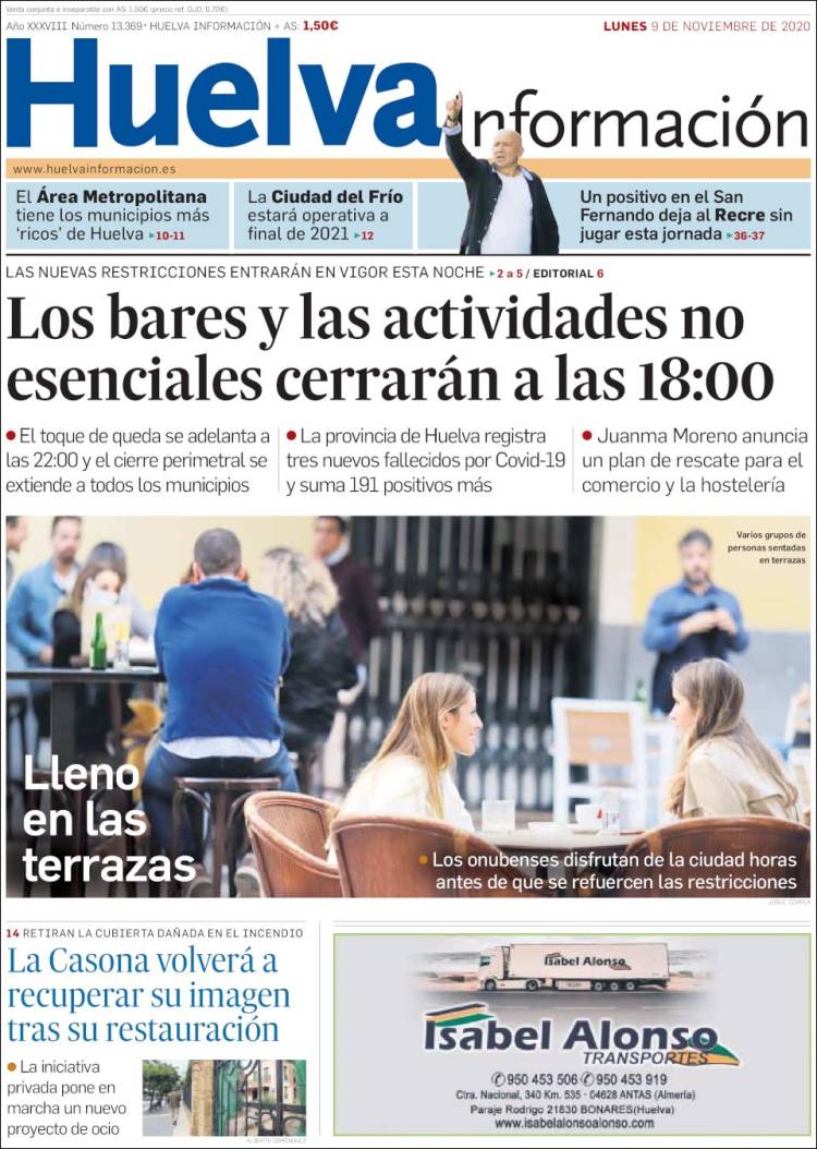 Portada de Huelva Información (Espa&ntilde;a)