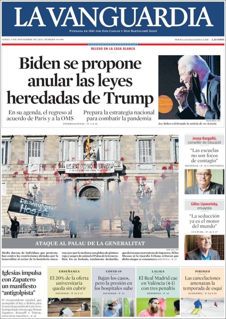 Portada de La Vanguardia (Espa&ntilde;a)