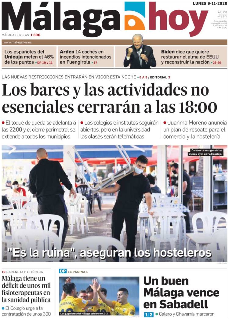 Portada de Málaga Hoy (Espa&ntilde;a)