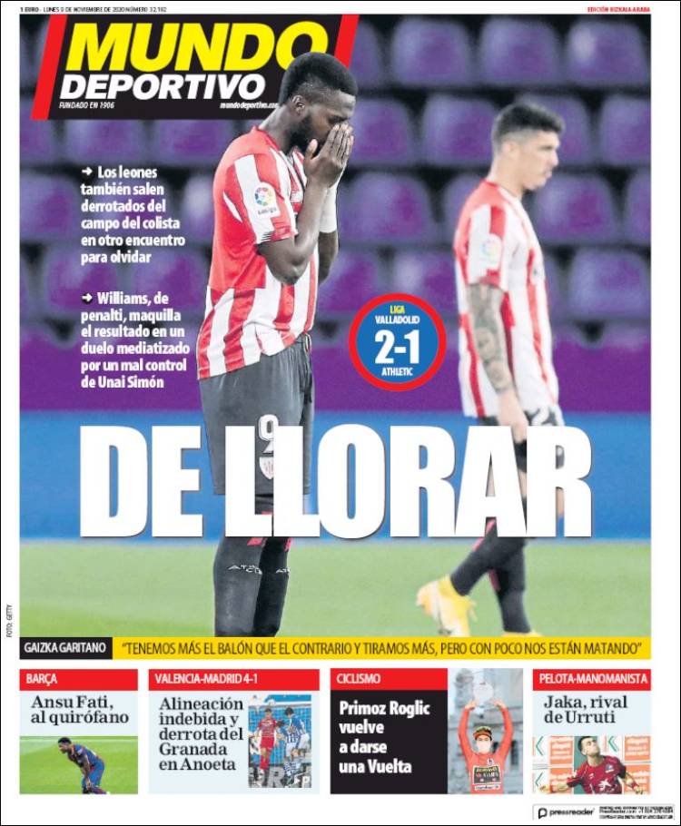 Portada de Mundo Deportivo Bizkaia (Espa&ntilde;a)