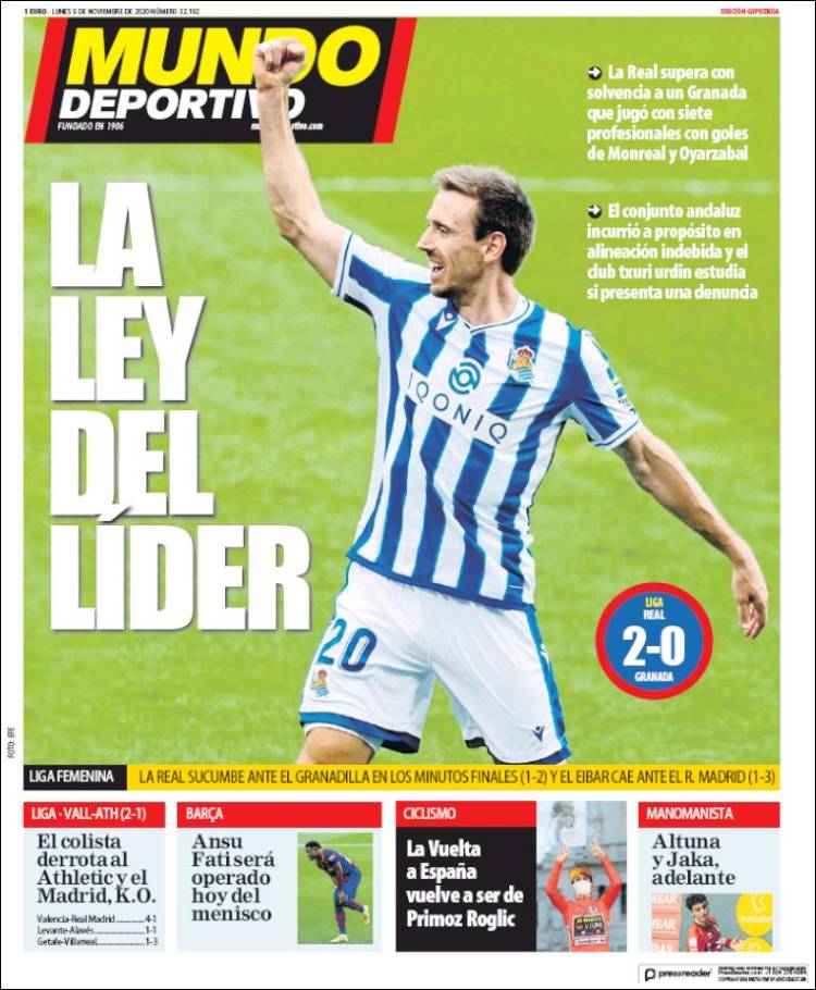 Portada de Mundo Deportivo Gipuzkoa (Espa&ntilde;a)