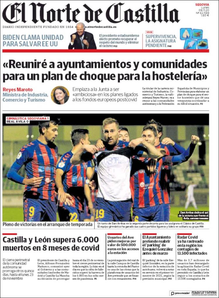 Portada de Norte de Castilla - Segovia (Espa&ntilde;a)