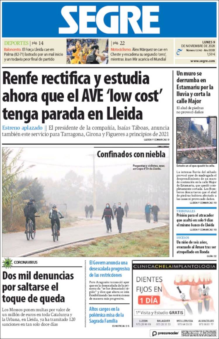 Portada de Segre  (Espa&ntilde;a)