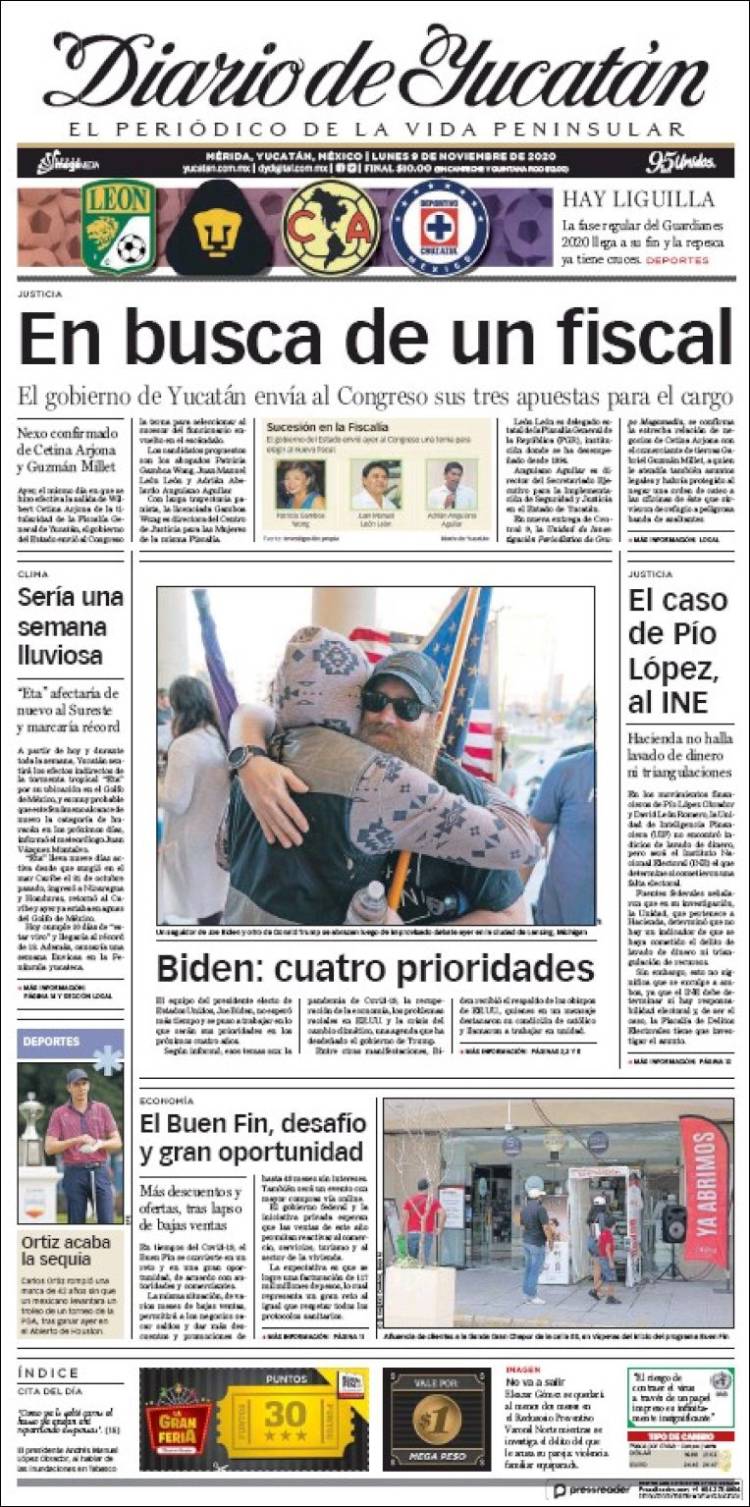 Portada de Diario de Yucatán (México)