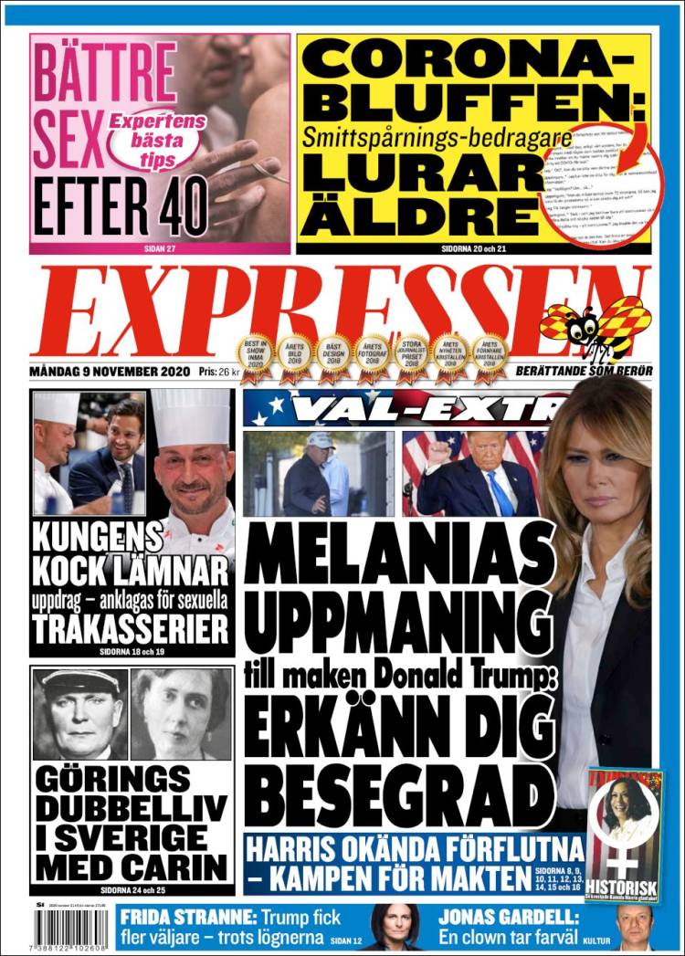 Portada de Expressen (Suecia)