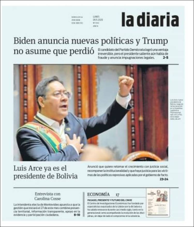Portada de La Diaria (Uruguay)