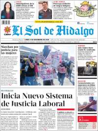 Portada de El Sol de Hidalgo (México)