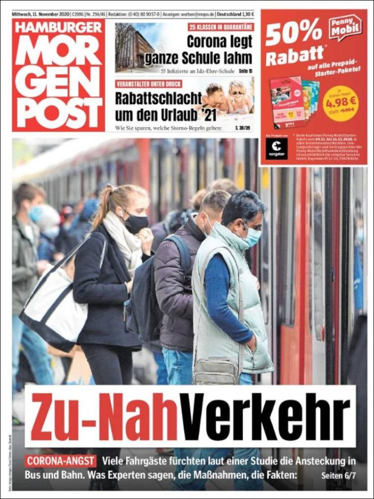 Portada de Hamburger Morgenpost  (Alemania)
