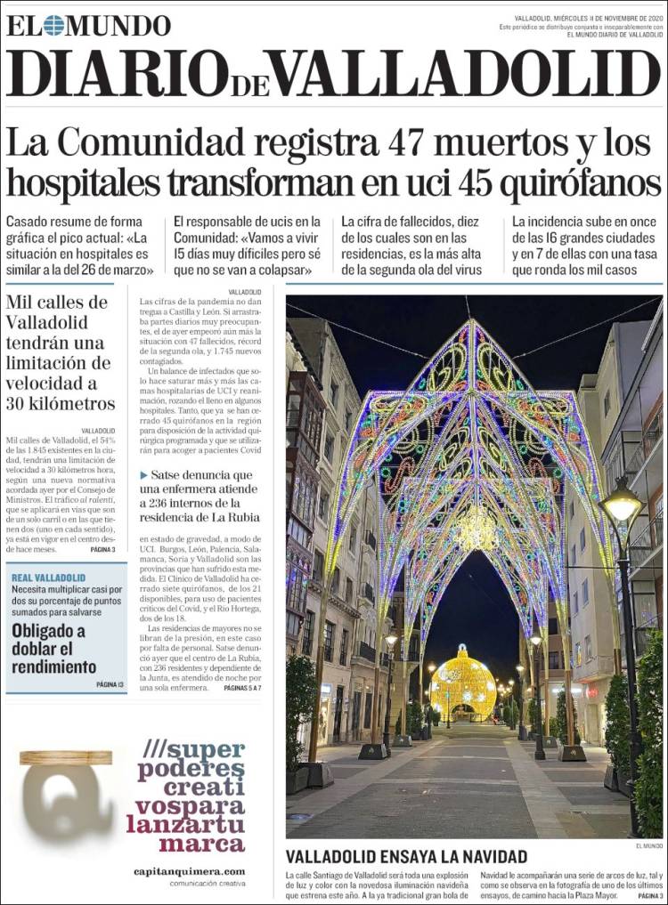 Portada de Diario de Valladolid (España)