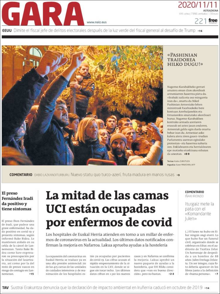 Portada de Gara (España)