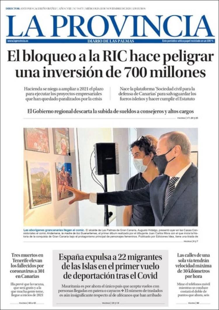 Portada de La Provincia (España)