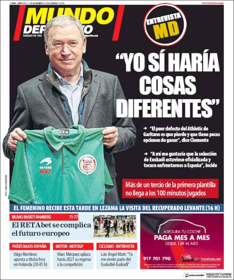 Portada de Mundo Deportivo Bizkaia (España)