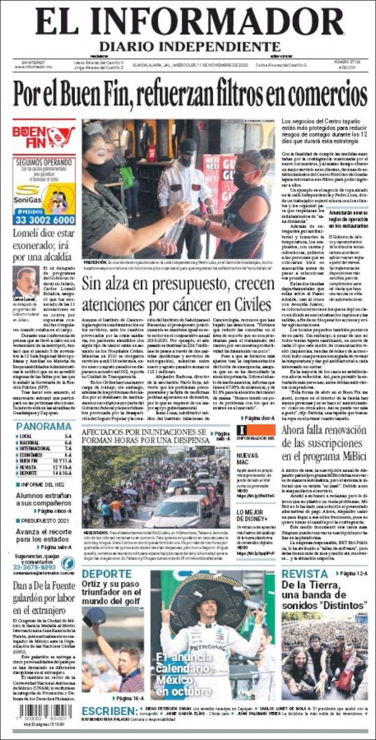 Portada de El Informador (México)